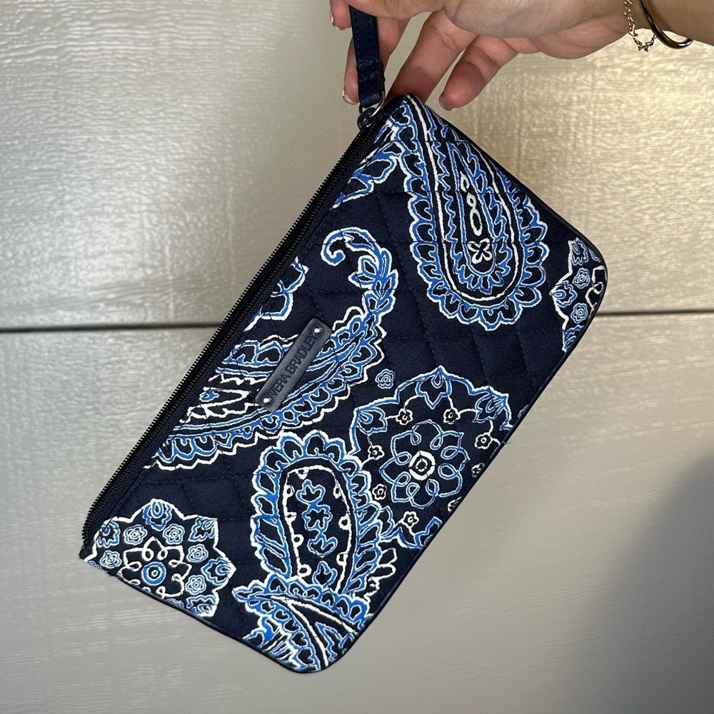 Vera Bradley Blue Bandana Paisley Print Wristlet